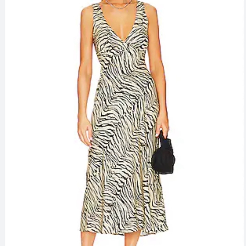 Zebra Print V-Neck Dress